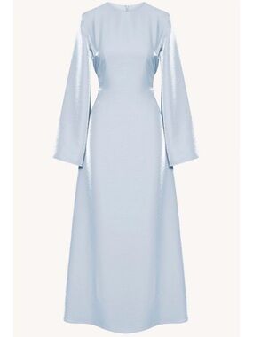 NWT | Veiled Collection Nourhan Powder Blue Reflective Lace Up Dress